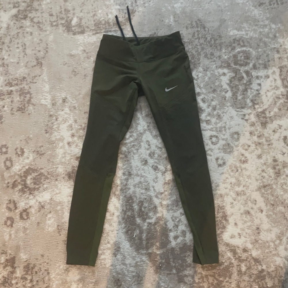 Green Dri Fit Nike Leggings w/ Drawstring